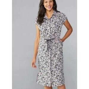 REI Cooperative Sun Up Active Floral Midi Dress in Night Garden Lilac